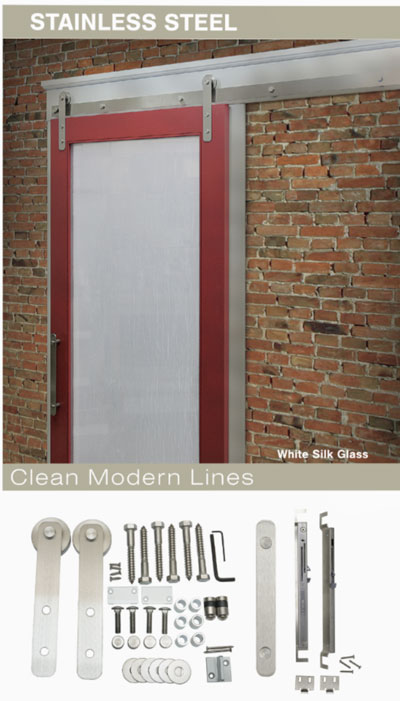 stainless steel barn door hardware